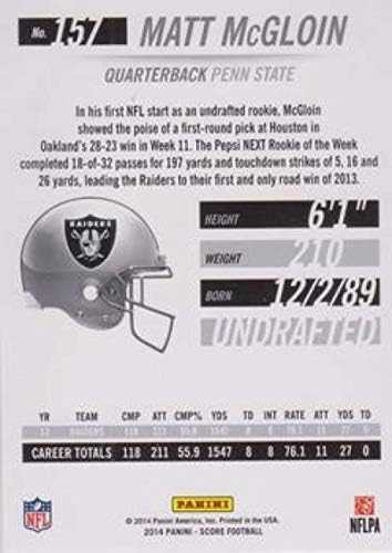 2014 Pontszám 157 Matt McGloin Raiders NFL Labdarúgó-Kártya NM-MT