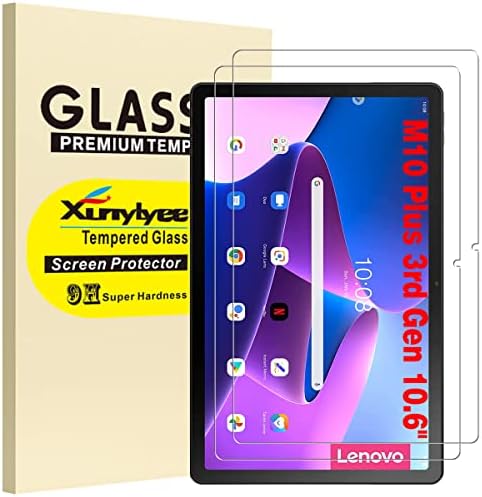 XunyLyee [2 Csomag] Kompatibilis a Lenovo Fül M10 Plusz 3rd Gen 10.6 képernyővédő fólia, Könnyen Telepíthető Edzett Üveg