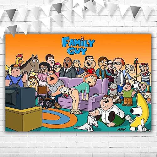 Family Guy Téma Szülinapi Parti Dekoráció Zászló 5x3ft Vinil Hátteret, family Guy Szülinapi Banner Rajzfilm family Guy Téma