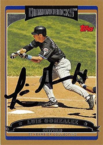Autogramot Raktár 587359 Luis Gonzalez Dedikált Baseball Kártya - Arizona Diamondbacks 2006 Topps - Szám 376 Arany korlátozott