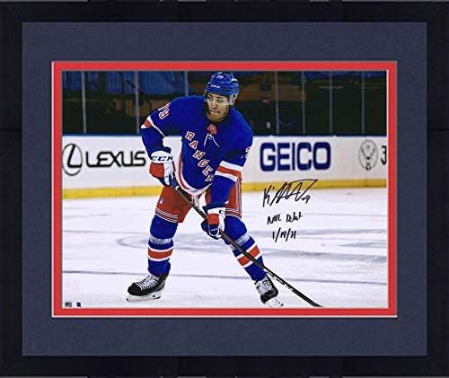 Keretes K 'Andre Miller, a New York Rangers Dedikált 16 x 20 NHL-ben Debütált a Korcsolyázás Fénykép NHL-ben Debütált 1/14/21