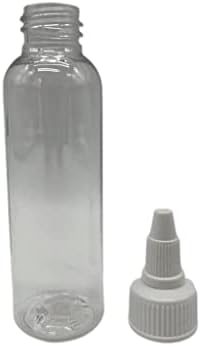 2 oz Tiszta Cosmo Műanyag Palackok -12 Pack Üres Üveget Újratölthető - BPA Mentes - illóolaj - Aromaterápia | Fehér Twist