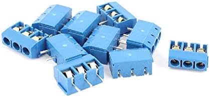 X-mosás ragályos 10 Db 5mm Pályán 3 Terminálok Plug-in Csavar Terminálról Akadály, Blokk Csatlakozók Kék(10 Db 5mm Pályán