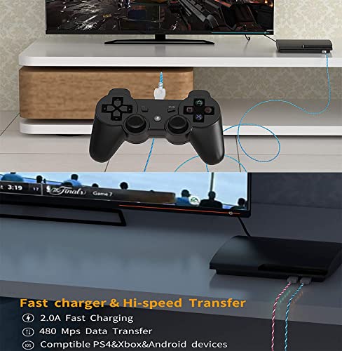 PS4-Vezérlő, Töltő, 2-Komponensű PS4 töltőkábel 10FT Áramló LED Micro USB 2.0 Adatok Szinkronizálása a Töltés Kábel Playstation