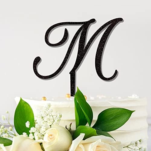 Monogram M Betű Fa Fekete Esküvői Torta Toplisták Ajándék A Menyasszony Vőlegény Egyéni Monogramja Torta Toplisták Monogramja