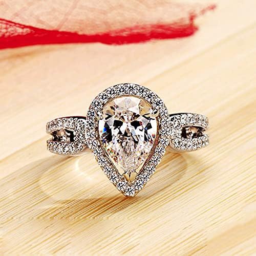 Eljegyzési Kerek Vágott Zircons Nők Esküvői Gyűrű, Ékszerek, Gyűrűk, a Nő Teljes Gyémánt Aranyos Jelmezek Tizenéves