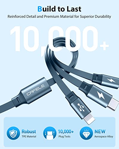 CAFELE Multi Töltő Kábel [Hordozható Töltő] 3 az 1-ben Behúzható Töltő Kábel Típus C/Micro USB/IP, Több Telefon Töltő Kábelt