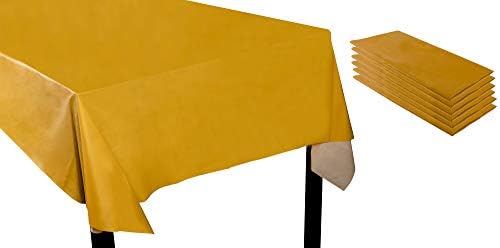 Mustár Sárga Téglalap Terítő, Műanyag Parti asztalterítő (4.5 x 9 Ft, 6-Os Csomag)