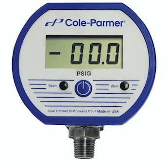 Cole-Parmer elemes Digitális Mérőműszer, -15, hogy 15.0 PSI; 1/4 NPT(M)