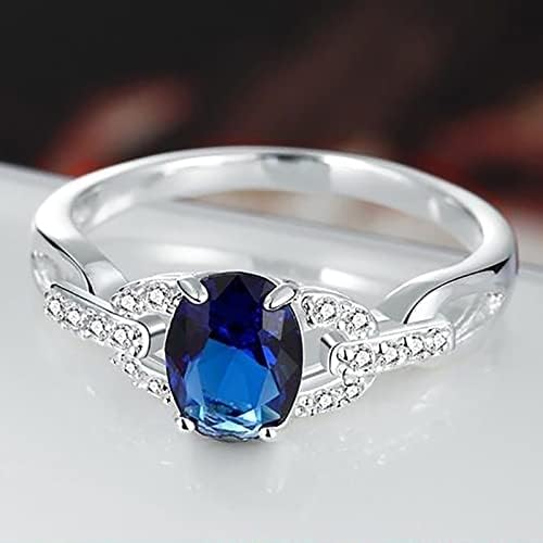 2023 Új Gyűrű Gyémánt Saphire Gyűrű, Ajándék, Gyémánt Alakú RingDiamond Nagy Gyűrű Gyűrű Vintage Kék Drágakő Kerek Nagy gyűrű