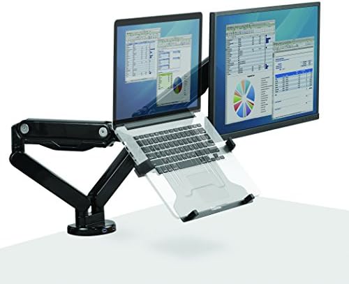 Fellowes 8044101 Állítható Laptop Állvány asztali Dual Monitor Kar, 17 Colos Monitor Kapacitás
