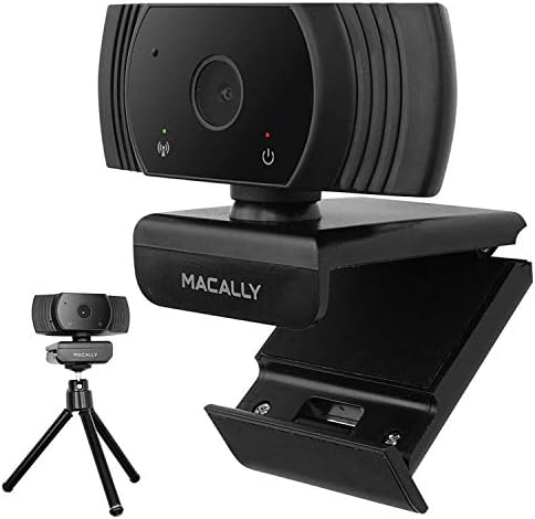 Macally 1080P Webkamera Mikrofonnal - Maradjon Kapcsolatban Gyakorlatilag - 120° Széles Látószögű HD 30FPS USB-Számítógép,