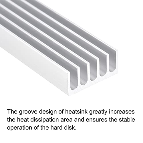 MECCANIXITY 2 Csomag M. 2 SSD Hűtőborda Hűtőtáska Thermal Pad Ötvözött Alumínium hűtőborda Hűtés Mosogató PC, 70x22x10mm,