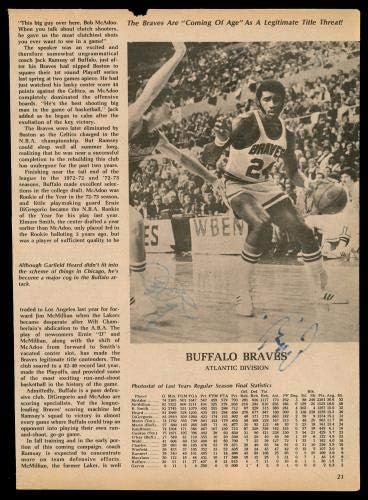 Jack Ramsay, Jim McMillian & Ernie DiGregorio Dedikált 8x11 Magazin Oldal Fotó SKU 185445 - Dedikált NBA Magazinok