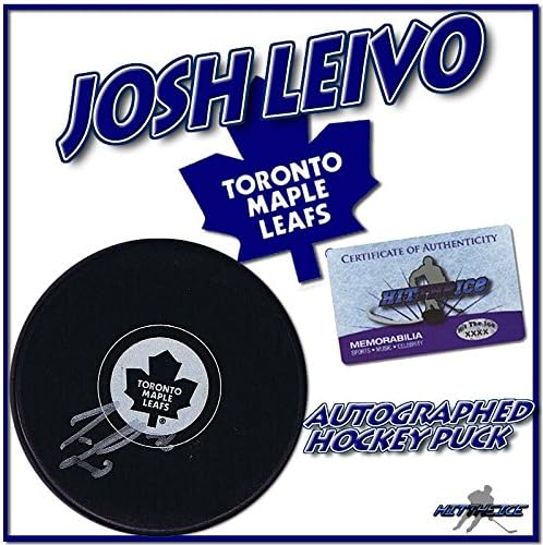 JOSH LEIVO Aláírt TORONTO MAPLE LEAFS Jégkorong w/COA 2 - Dedikált NHL Korong