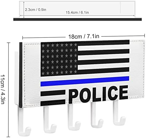 NEKÜNK Rendőrség Blueline Fekete Zászló Kulcs tartó Mail Polc 5 Horgok Szervező a Fal Bejárat Szerelt Dekoratív