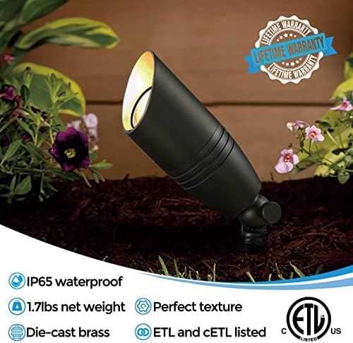 Gardencoin Tömör Réz Kerti Táj Reflektorok Sorozat, 12 v-os kisfeszültségű Táj LED Vízálló Kerti Uplighting, Bronz Udvaron