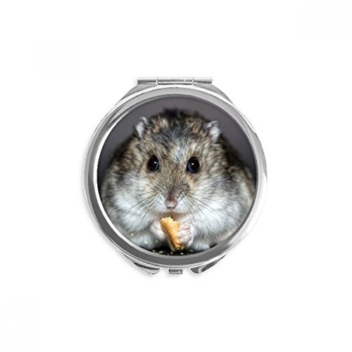 Hörcsög Állatos Patkány Pet Aranyos Enni Kezét Kompakt Tükör Kerek Hordozható Zsebében Üveg