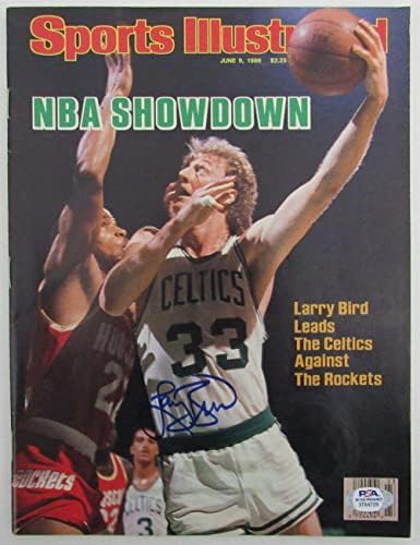 Larry Bird Dedikált 1986 Sports Illustrated Magazin Boston Celtics-PSA/DNS - Dedikált NBA Magazinok