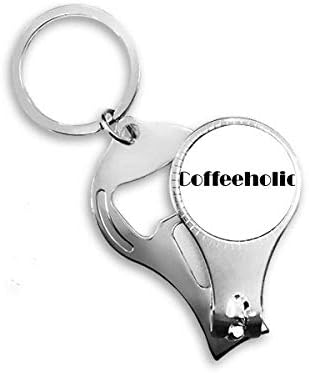 Stílusos Szó Coffeeholic Art Deco Ajándék Divat Köröm Zimankó Gyűrű Kulcstartó Sörnyitó Clipper