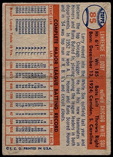 1957 Topps 85 Larry Doby Chicago White Sox (Baseball Kártya) VG White Sox