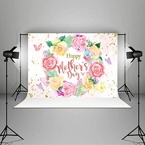 Lofaris 7x5ft Boldog anyák Napi Fotózás Háttérben Lila Virágos Anyák Napi Brunch Hátteret Anya Ünnepelni a Mama Nap Virágok