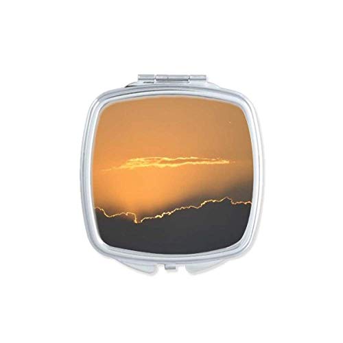 Narancs Sötét Égen Felhők Art Deco Ajándék Divat Tükör Hordozható Kompakt Zsebében Smink Kétoldalas Üveg