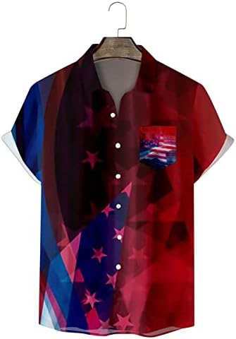 2023 Új Férfi Függetlenség Napja Zászló 3D-s Digitális Nyomtatás Személyre szabott Divat Hajtóka Gomb T-Shirt Póló, Rövid
