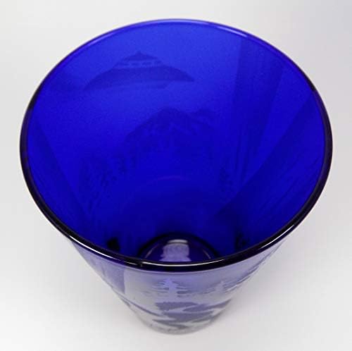 IncisoArt Kézzel Vésett Kobalt Kék Hűvösebb Serleg Homokfúvott (Homok Faragott) Üveg pohár 17 Uncia Kézzel készített NEKÜNK,
