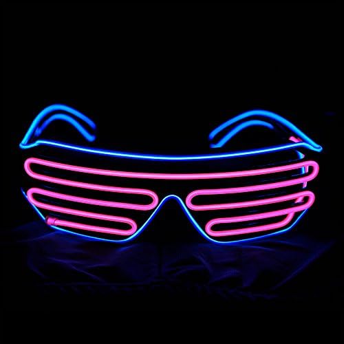 PINFOX világít Villog Kioldó Neon Rave Szemüveget El Drót VEZETETT Napszemüveg Ragyogás DJ Jelmezek, Party, 80-as évek, EDM