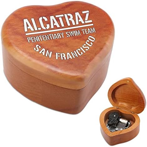 Az Alcatraz Börtön úszócsapat San Francisco Fa Music Box Vintage Szél Fel Zenei Doboz Ajándék Karácsonyra, Szülinap, Valentin