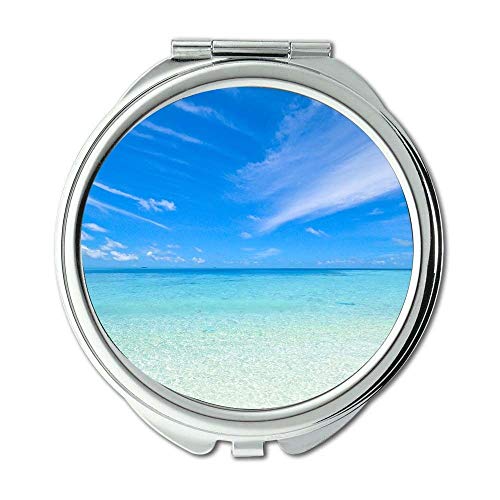 Tükör,Utazási Tükör,strand nyugodt felhők,sminktükör,hordozható tükör