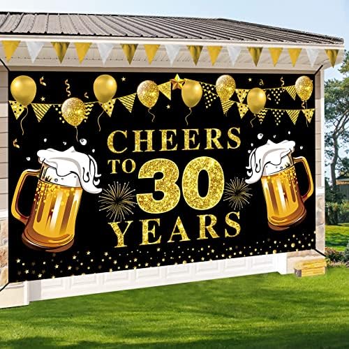 Boldog 30 éves Banner Dekorációk, Fekete Arany Egészségedre, hogy 30 év Hátteret, Party Kellékek, 30 éves Fotó Poszter Jel