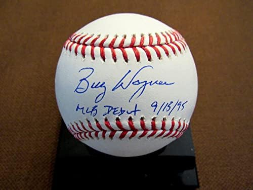 Billy Wagner Mlb Debütáló 9/15/95 Astros Mets Atl Aláírt Auto Oml Baseball Tristar - Dedikált Baseball