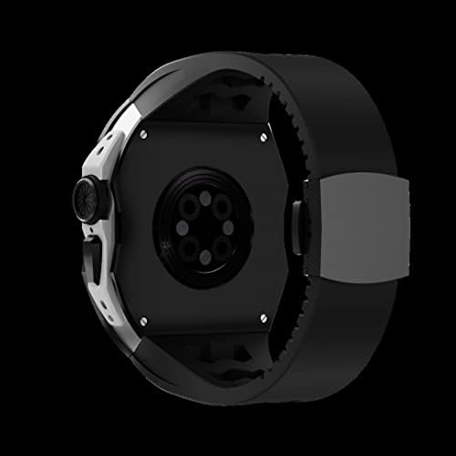 BIK Titán Ötvözet Esetben Fluororubber Heveder Módosítás Készlet Készlet Apple Nézni Ultra 49MM Sport Karkötő Fedezni iWatch