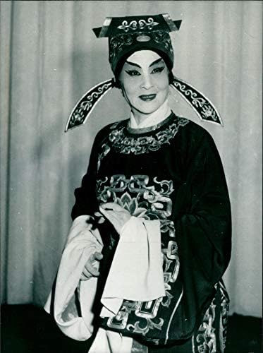 Vintage fotó Madaz Wu Suqiu, csillag a Pekingi opera