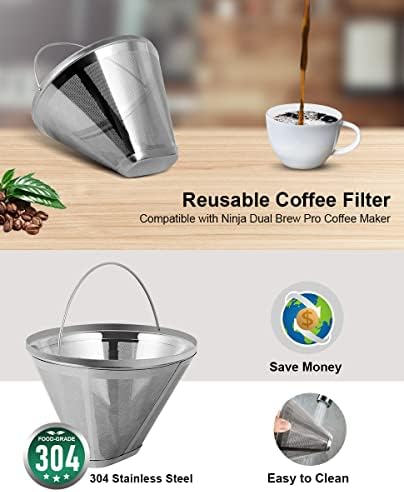 Újrafelhasználható Kávé Szűrő Ninja Kettős Sört, Kávéfőző, 2 Csomag Sima Kupa Újrafelhasználható kávépárnák, 1 Csomag Rozsdamentes