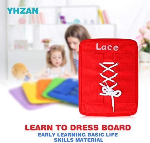 YHZAN Montessori Játékok Korai Tanulás Alapvető életvezetési Elfoglalt Testület Tanulni, hogy a Ruha Gyakorlat Táblák - Zip,