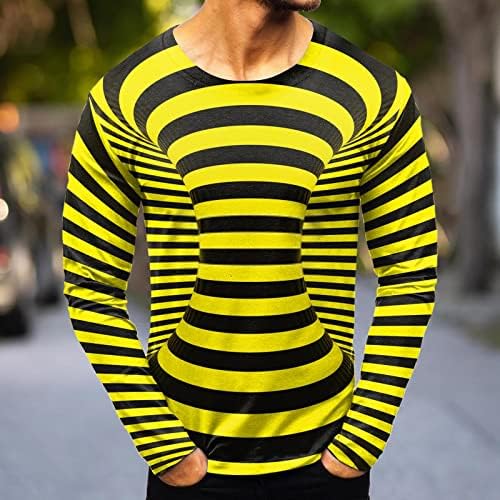 XXBR Mens Long Sleeve T-shirt Ősz Utca 3D-s Digitális Vicces Grafikus Nyomtatott Legénység Nyak Cool Design Pólók Alkalmi
