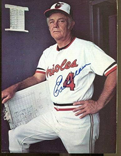 Earl Weaver Aláírt Magazin Oldal Fotó Dedikált Orioles 55355 - Dedikált MLB Magazinok