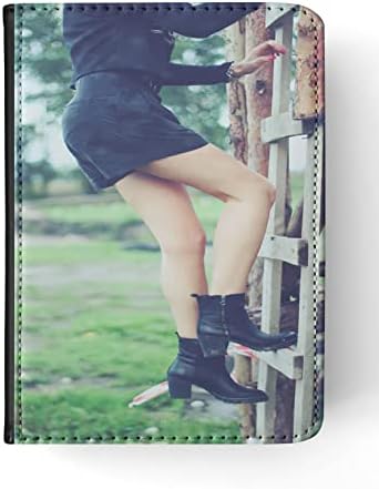 Szexi Lány Fekete Ruhát Boot FLIP Tabletta ESETBEN Cover az Apple az IPAD Mini (2021) (6 GEN)