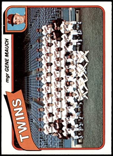 1980 Topps 328 Ikrek Csapat Lista Gén parancsnokhoz. - minek Minnesota Twins (Baseball Kártya) EX/MT Ikrek