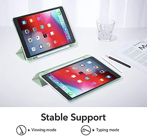 Idocolors Aranyos Szellem Arca Zöld Pad az Esetben az iPad 5./6. Generációs Vicces Anti-Semmiből Könnyű, tolltartó Trifold