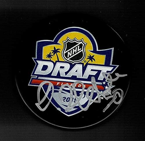 Daniel Vladar Aláírt Boston Bruins 2015 NHL-Tervezet Puck - Dedikált NHL Korong