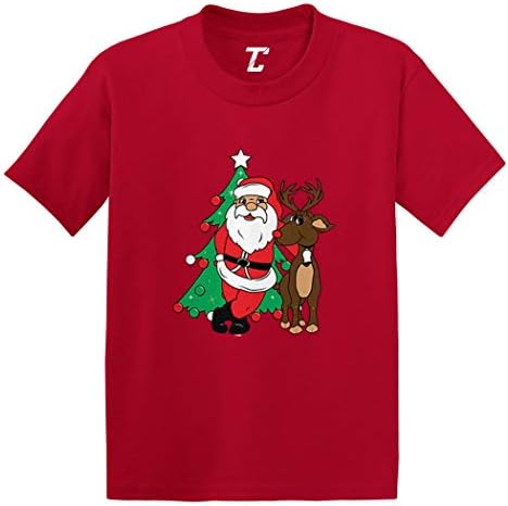 Santa & Rénszarvas - Karácsonyi Manó A Mikulás Csecsemő/Kisgyermek Pamut Jersey Póló