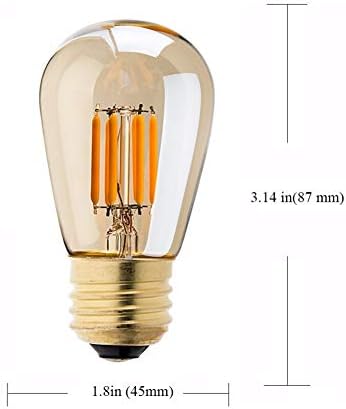 Lxcom Világítás 6 Pack Szabályozható Vintage Edison LED Izzók 3W Edison Izzók 30W Egyenértékű Meleg Sárga 2200K E26 E27 Közepes