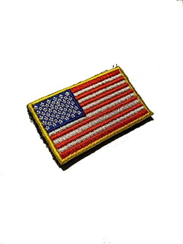 Mini Amerikai Zászló Javítás 2x1 Színes (Hook/Hurok Vissza) Hímzett Morál Javítás