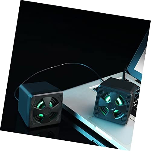 Mobestech Asztali Hangszórók 2 db Hangszóró, Mélynyomó Mini Kis Zenei Vezetékes Háttérvilágítás RGB Asztali Külső Számítógép