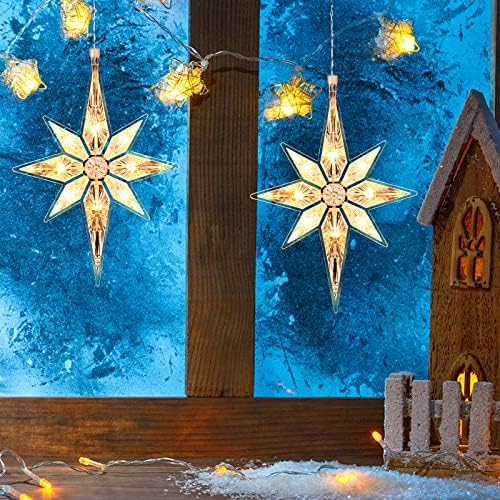 10.8 Hüvelyk Betlehemi Karácsonyi Ablak Csillagos Fények Műanyag Világító Csillag csúcsdíszt Dekoráció Nagy Lógó Csillagok,