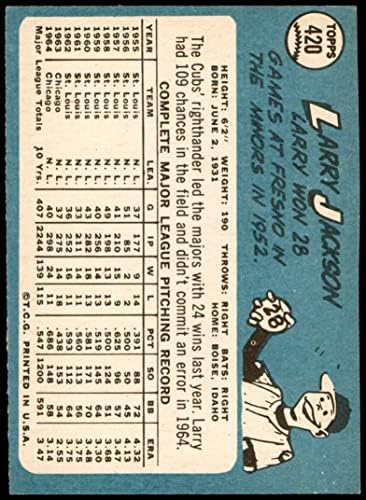 1965 Topps 420 Larry Jackson Chicago Cubs (Baseball Kártya) EX Cubs